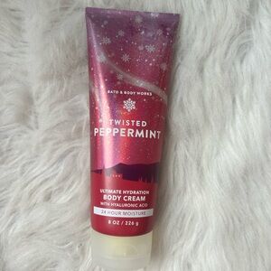 Bath & Body Works Twisted Peppermint Body Cream - Sparkling Red and Purple